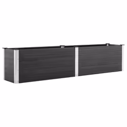 vidaXL Letto Rialzato da Giardino 250x50x54 cm in WPC Grigio - Vista aggiuntiva 3