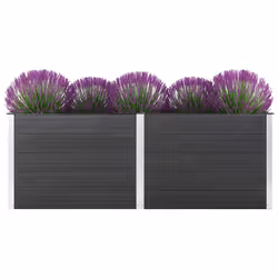 vidaXL Letto Rialzato da Giardino 250x50x91 cm in WPC Grigio - Vista aggiuntiva 2