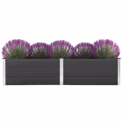 vidaXL Letto Rialzato da Giardino 250x100x54 cm in WPC Grigio - Vista aggiuntiva 2