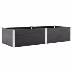 vidaXL Letto Rialzato da Giardino 250x100x54 cm in WPC Grigio - Vista aggiuntiva 3