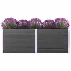 vidaXL Letto Rialzato da Giardino 250x100x91 cm in WPC Grigio - Vista aggiuntiva 2