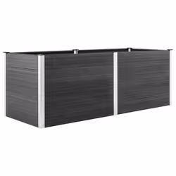 vidaXL Letto Rialzato da Giardino 250x100x91 cm in WPC Grigio - Vista aggiuntiva 3