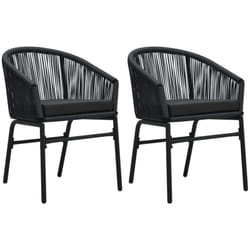 VidaXL 48135 sedia da esterno Terrazzo Seduta imbottita Caldaie, Acciaio Nero