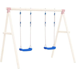 Seggiolini per Altalena con Corde 2 pz Blu 37x15 cm Polietilene