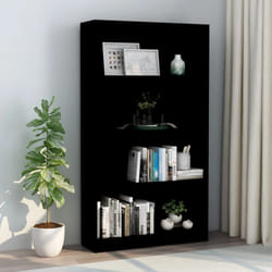 Libreria a 4 Ripiani, Scaffale Nera 80x24x142 cm in Truciolato vidaXL