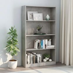 Libreria a 4 Ripiani in legno di alta qualità design moderno vari colori colore : Grigio Cemento