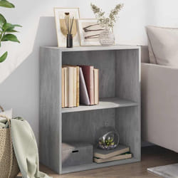 Libreria 2 Ripiani Grigio Cemento 60x30x76,5 Legno Multistrato Vidaxl 617140