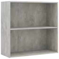 vidaXL Libreria 2 Ripiani Grigio Cemento 80x30x76,5 Legno Multistrato - Vista aggiuntiva 2