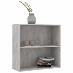 vidaXL Libreria 2 Ripiani Grigio Cemento 80x30x76,5 Legno Multistrato - Vista aggiuntiva 3
