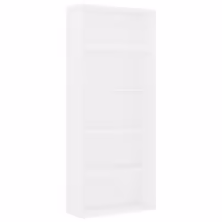vidaXL Libreria a 5 Ripiani Bianca 80x30x189 cm in Legno Multistrato - Vista aggiuntiva 2