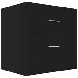 vidaXL Comodino Nero 40x30x40 cm in Legno Multistrato - Vista aggiuntiva 2