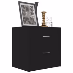 vidaXL Comodino Nero 40x30x40 cm in Legno Multistrato - Vista aggiuntiva 3