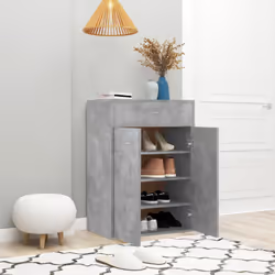 vidaXL Scarpiera Grigio Cemento 60x35x84 cm in Legno Multistrato - Vista aggiuntiva 3