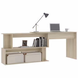 vidaXL Scrivania Angolo Rovere Sonoma 200x50x76 cm Legno Multistrato - Vista aggiuntiva 3