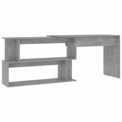 Scrivania Angolo Grigio Cemento 200x50x76 cm Legno Multistratocod mxl 127602 - Vista aggiuntiva 2
