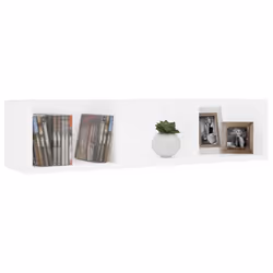 Scaffale Porta CD a Parete Bianco 75x18x18 cm in Multistratocod mxl 97366 - Vista aggiuntiva 3