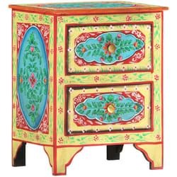 Vidaxl - Comodino Dipinto a Mano 40x30x50 cm in Legno Massello di Mango 13683
