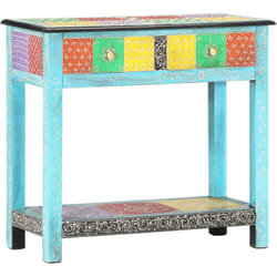 Tavolo Consolle, Tavolo da ingresso Dipinto a Mano 80x35x75 cm in Legno di Mango Vidaxl