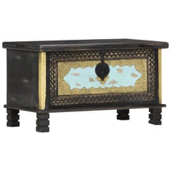 VidaXL 286396 scatola di conservazione Legno di mango, Metallo Nero, Blu, Oro