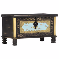 VidaXL 286396 scatola di conservazione Legno di mango, Metallo Nero, Blu, Oro - Vista aggiuntiva 2