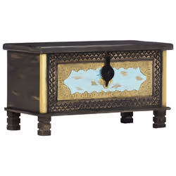VidaXL 286396 scatola di conservazione Legno di mango, Metallo Nero, Blu, Oro - Vista aggiuntiva 4
