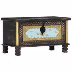 VidaXL 286396 scatola di conservazione Legno di mango, Metallo Nero, Blu, Oro - Vista aggiuntiva 5