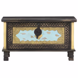 VidaXL 286396 scatola di conservazione Legno di mango, Metallo Nero, Blu, Oro - Vista aggiuntiva 6