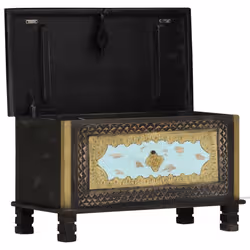 VidaXL 286396 scatola di conservazione Legno di mango, Metallo Nero, Blu, Oro - Vista aggiuntiva 7