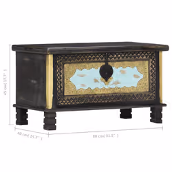 VidaXL 286396 scatola di conservazione Legno di mango, Metallo Nero, Blu, Oro - Vista aggiuntiva 8