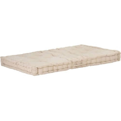 Cuscino per Pallet, Comodo Cuscino per sgabello e Pavimento in Cotone 120x80x10 cm Beige Vidaxl 3311
