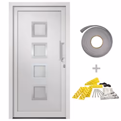 vidaXL Porta di Ingresso Bianca 98x208 cm - Vista aggiuntiva 2