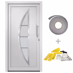 vidaXL Porta di Ingresso Bianca 98x208 cm - Vista aggiuntiva 2