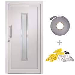 vidaXL Porta di Ingresso Bianca 88x200 cm - Vista aggiuntiva 2