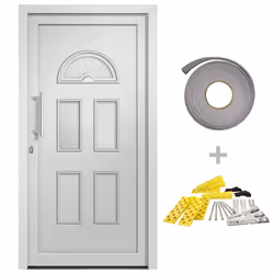 vidaXL Porta di Ingresso Bianca 98x208 cm - Vista aggiuntiva 2