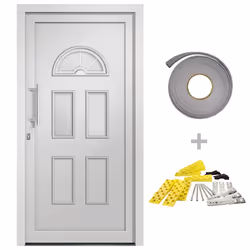 vidaXL Porta di Ingresso Bianca 110x210 cm - Vista aggiuntiva 2