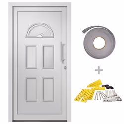 vidaXL Porta di Ingresso Bianca 88x208 cm - Vista aggiuntiva 2