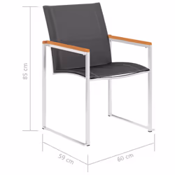 VidaXL 46497 sedia da esterno Terrazzo Legno di acacia, Acciaio inox, Tessile - Vista aggiuntiva 8