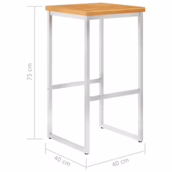 VidaXL 46507 sedia da esterno Terrazzo Legno di acacia, Acciaio inox - Vista aggiuntiva 8