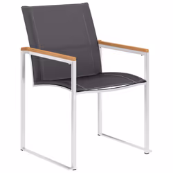 VidaXL 46516 sedia da esterno Terrazzo Acciaio inox, Teak, Tessile