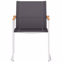 VidaXL 46516 sedia da esterno Terrazzo Acciaio inox, Teak, Tessile