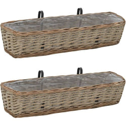 Fioriere da Balcone 2 pz in Vimini con Rivestimento in pe 80 cm Vidaxl 6293