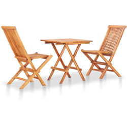 Elegante set da esterni in legno massello di acacia con tavolo e 2 sedie