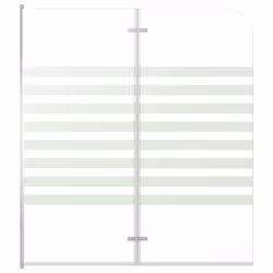 vidaXL Cabina da Bagno 120x140 cm in Vetro Temperato a Righe - Vista aggiuntiva 2