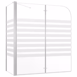 vidaXL Cabina da Bagno 120x68x130 cm in Vetro Temperato a Righe - Vista aggiuntiva 2