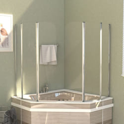 Cabine da Bagno 2 pz 104x130 cm in Vetro Temperato Trasparente Vidaxl 1072