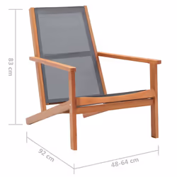 VidaXL 48695 sedia da esterno Terrazzo Seduta imbottita Eucalipto Grigio - Vista aggiuntiva 7