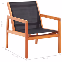 VidaXL 48701 sedia da esterno Terrazzo Seduta imbottita Eucalipto Nero - Vista aggiuntiva 7