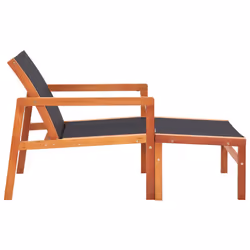 VidaXL 48702 sedia da esterno Terrazzo Eucalipto Nero - Vista aggiuntiva 3