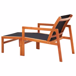 VidaXL 48702 sedia da esterno Terrazzo Eucalipto Nero - Vista aggiuntiva 4
