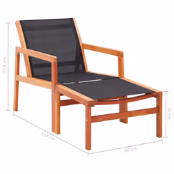 VidaXL 48702 sedia da esterno Terrazzo Eucalipto Nero - Vista aggiuntiva 8